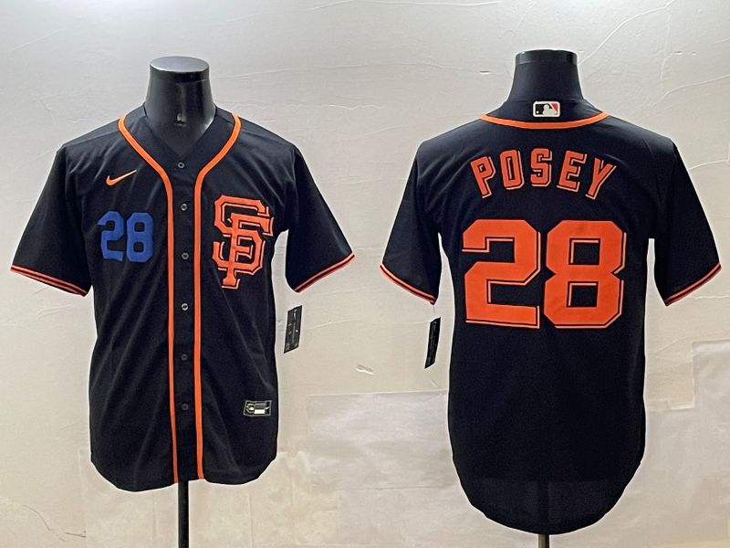 Men San Francisco Giants 28 Posey Black Game 2025 Nike MLB Jersey style 3